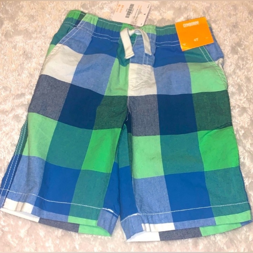 🎁NEW Kids Boys Gymboree plaid shorts- 4T